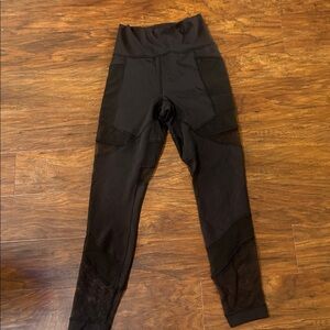 lululemon athletica Black High-Waist Mesh-Trim Leggings